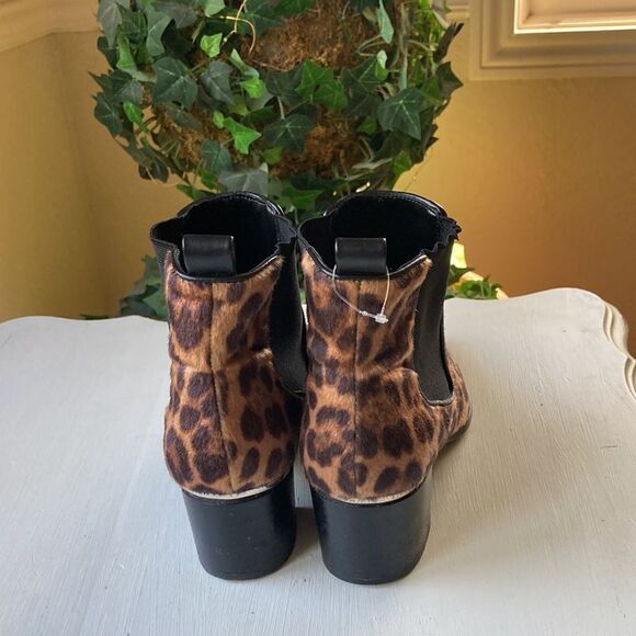 Nine West Cheetah Print Faux Fur Pull On Ankle Booties Size 7.5 - Picture 7 of 15